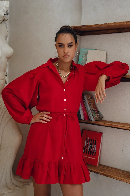 Shop Early, Save Big!Malina Button Down Cotton Mini Dress