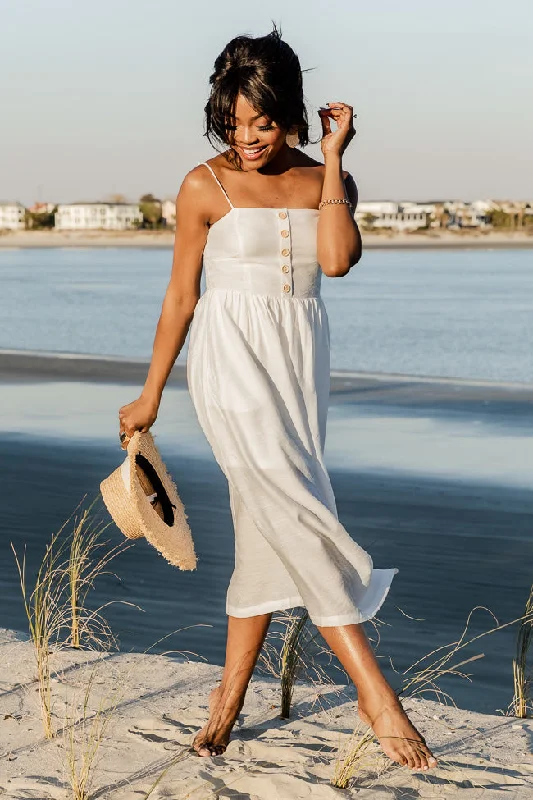 Special Discounts Inside!New Beginnings Ivory Midi Dress FINAL SALE