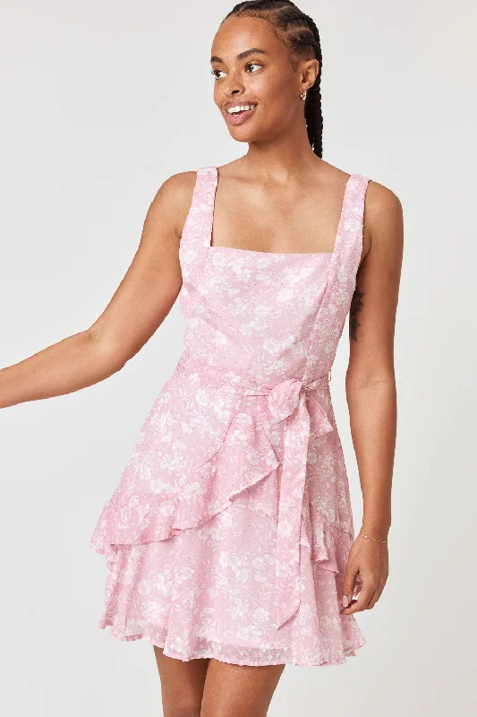 Exclusive Savings This Week!Pink Floral Fit and Flare Dress
