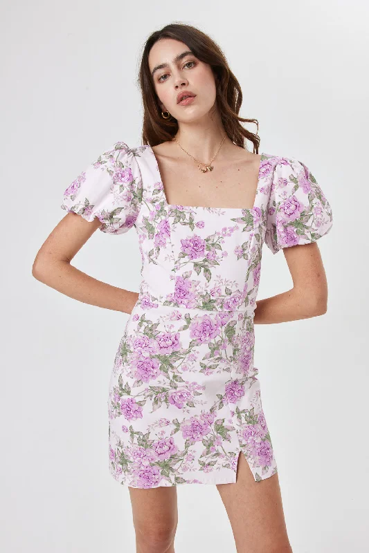 Find the Best Deals Here!Pink Floral Puff Sleeve Dress