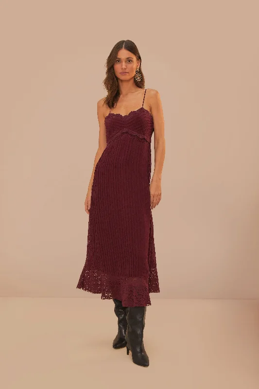Exclusive Savings This Week!Purple Lace Sleeveless Midi Dress