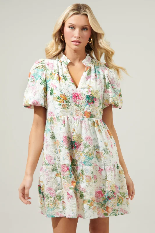 Best Price of the Season!Sommerset Floral Jacey Babydoll Eyelet Mini Dress