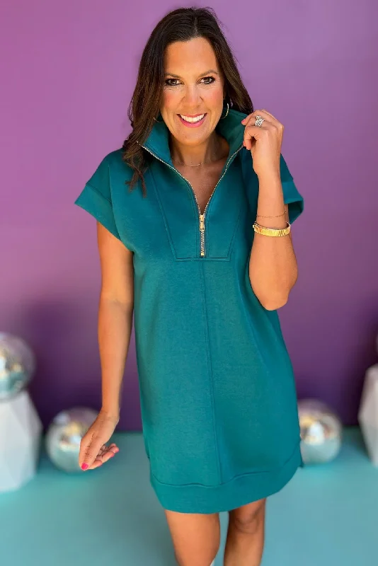 Limited-Time Price Drop!SSYS The Taylor Air 3/4 Zip Dress In Teal