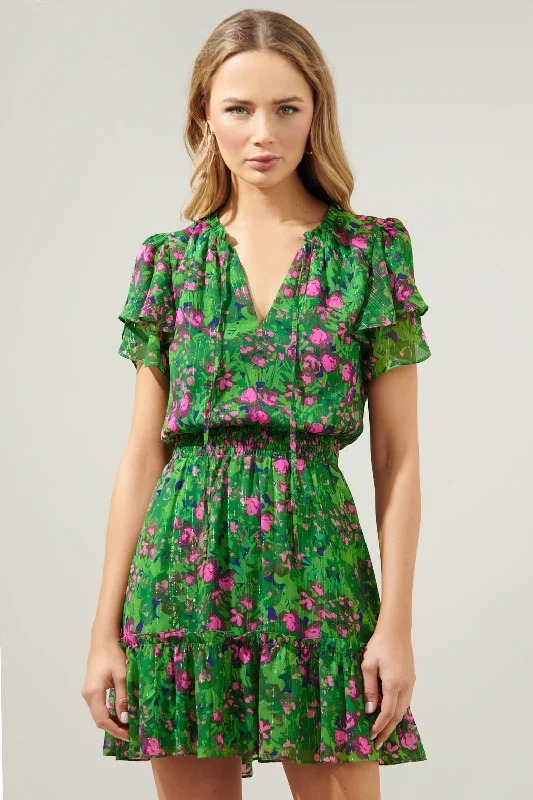 Special Offer – Act Fast!Sugarplum Floral Bumble Ruffle Mini Dress