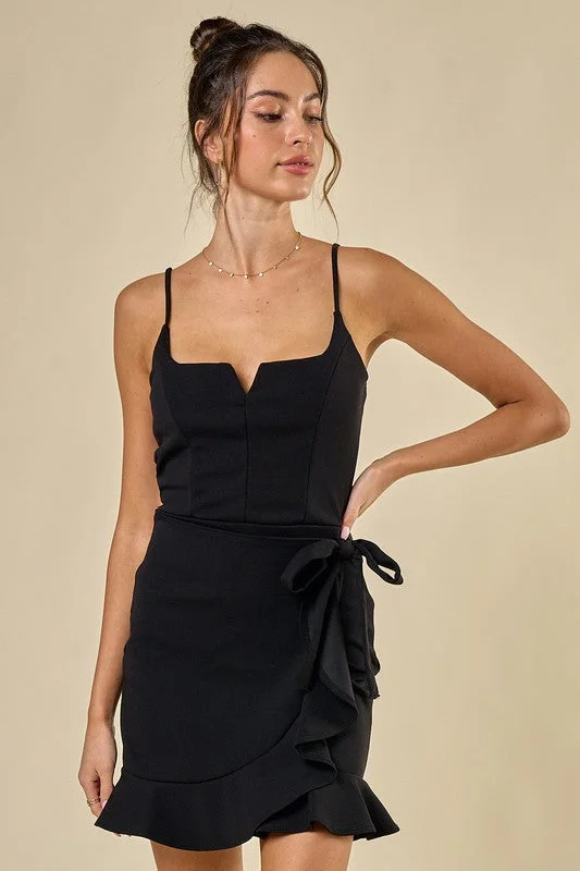 Buy One, Get One Free!V-Neck, Wrapped-waisted mini dres