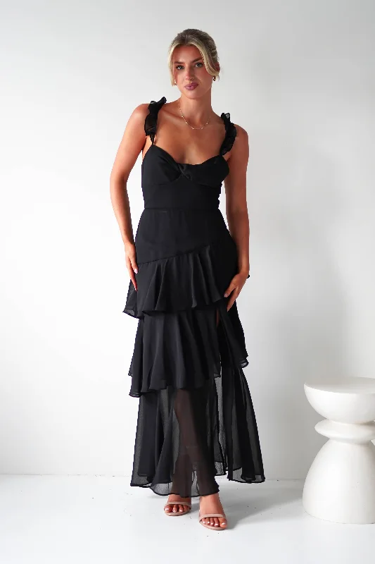 Best Deals Just for You!Victoria Ruffle Midaxi Dress | Black