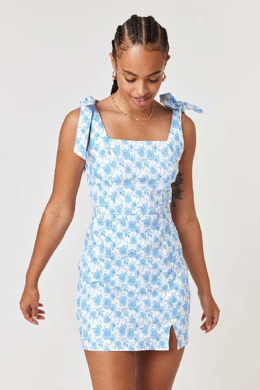 Huge Savings – Act Now!White Blue Slim Dress