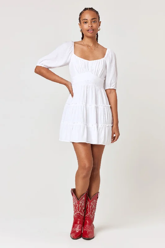 Save More Than Ever!White Puff Sleeve Emma Dress